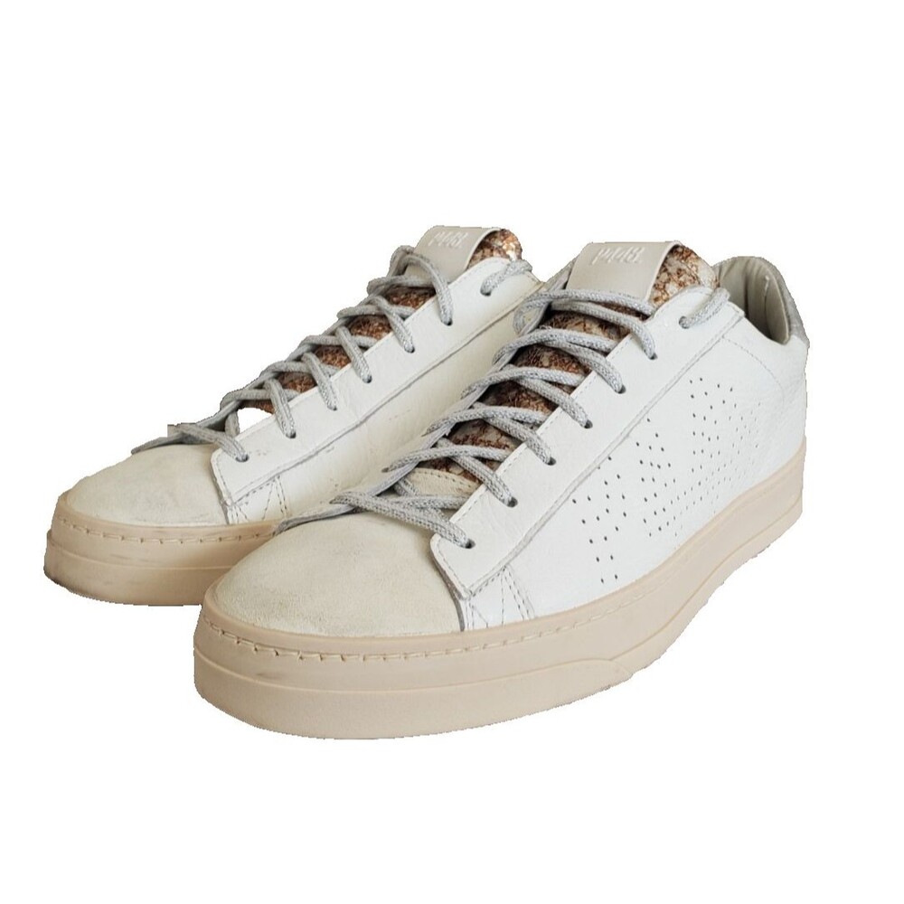 P448 You Can‎ Surf Later White Leather Sneakers Women's Size 9 EUR Sz 40